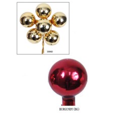 30MM Burgundy Glass Balls With Wire (Lot of 1 Box - 72 Glass Balls Per Box) SALE ITEM